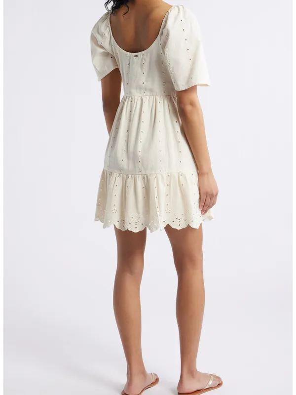 Rip Curl Cream Eyelet Dress - Image 2