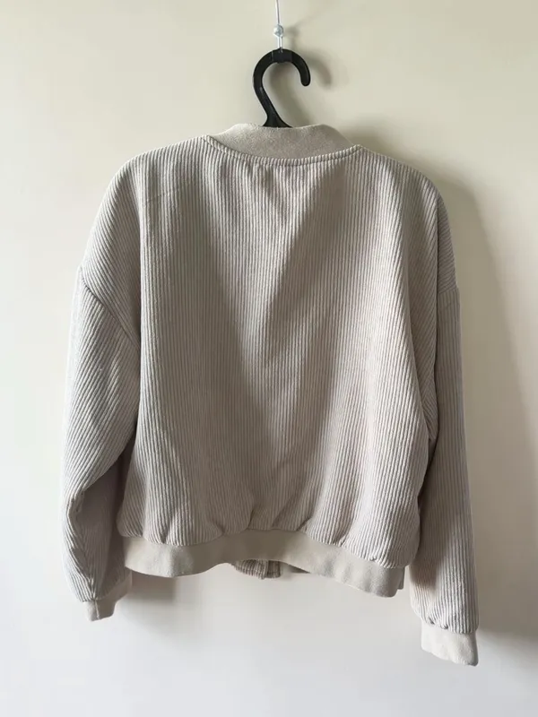 Pink Republic Corduroy‎ Sherpa-Lined Bomber Jacket, Size L - Image 2