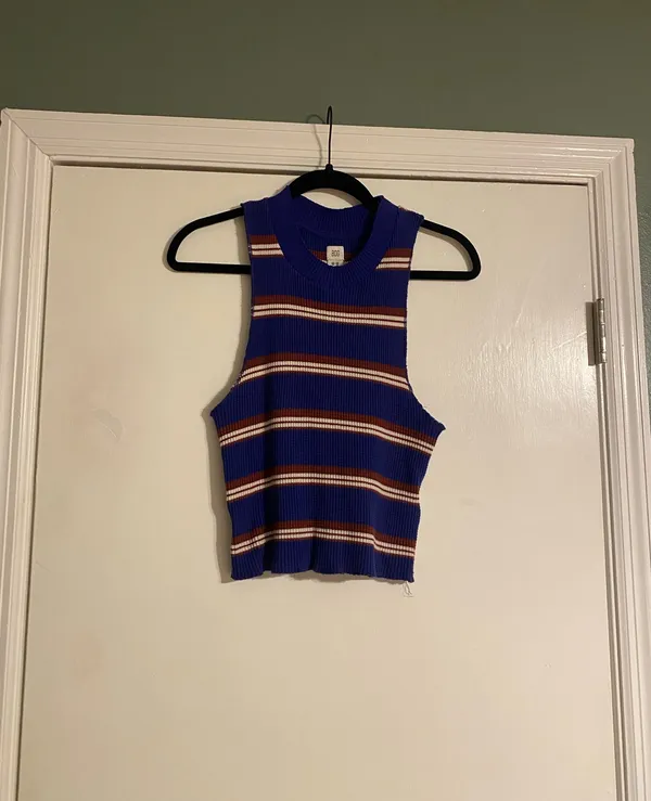 NWOT Blue/White/Red Striped Razorback Tank - Image 2