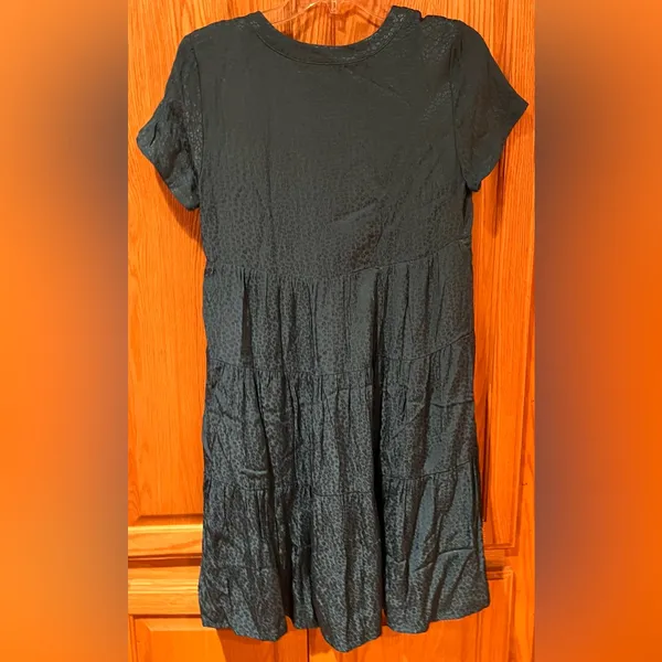Anthropologie Maeve Tania Sacha Jacquard Tiered Tunic Dress‎ Dark Teal Green XS - Image 11