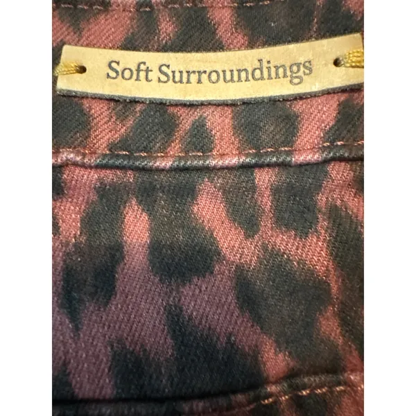 Soft Surroundings‎ Metro Denim Leopard Print Pants Red Black 22W 5DU24 Stretch - Image 7