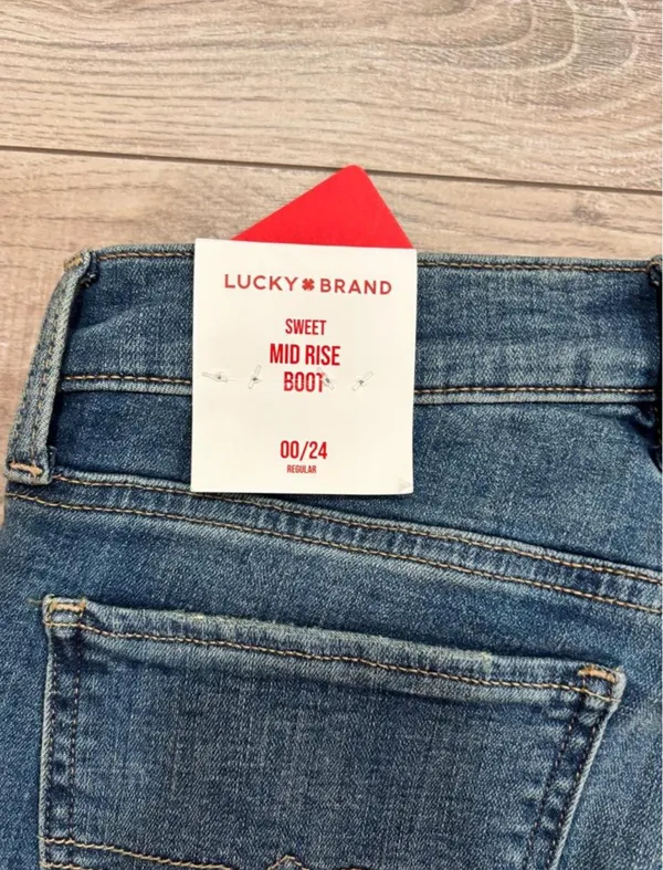 Lucky Brand Sweet Mid Rise Bootcut Jeans Dark Wash 00/24R NWT - Image 6