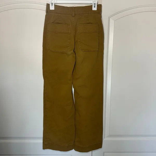 Everlane The‎ Organic Wide-Leg Pant Womens 4 Tapenade Brown High Rise Utility - Image 3