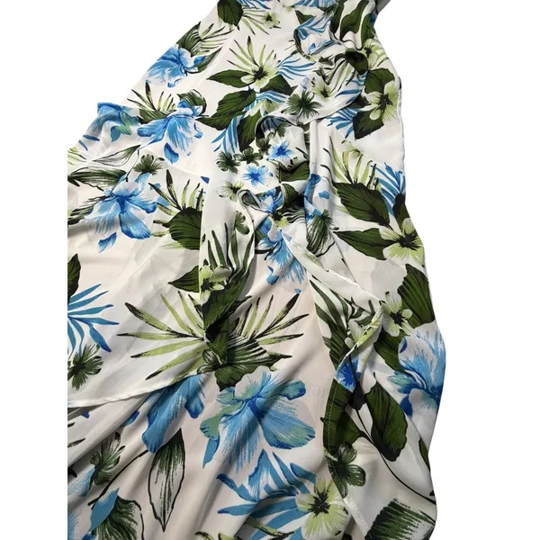 Banana Republic Floral Wrap Maxi Dress Size 0 Petite Coastal Coquette Ruffle - Image 10