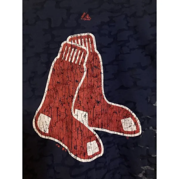Boston Red Sox Short Sleeve T Shirt Dark Blue Womens Medium Majestic Burnout - Image 2