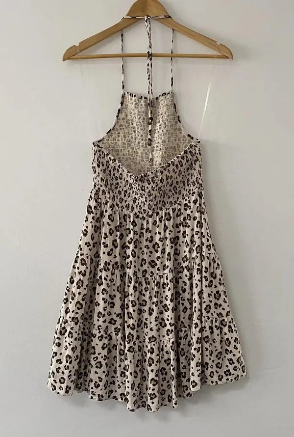 American Eagle Cheetah Print Halter Dress - Image 3