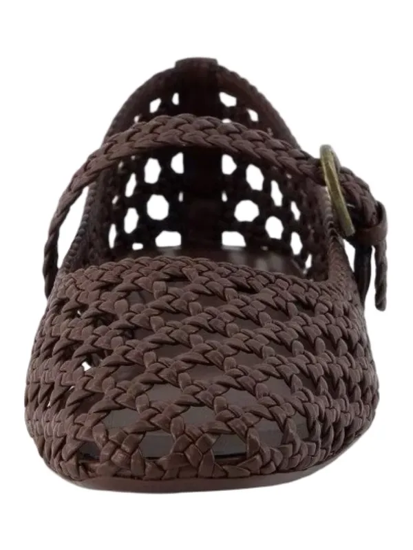 Cushionare Women’s Size 11 Brown Crochet Mary Jane Buckle Strap Weston Loafers - Image 5