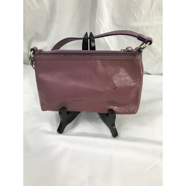Coach Poppy Patent Leather Wristlet in Mauve Purple EUC - Image 2