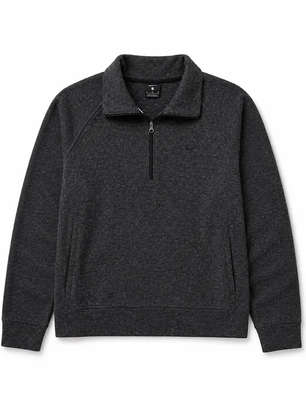 Nike Women’s Therma-FIT 1/4 Zip Pullover Gray Fleece Sweatshirt Large L - Image 2