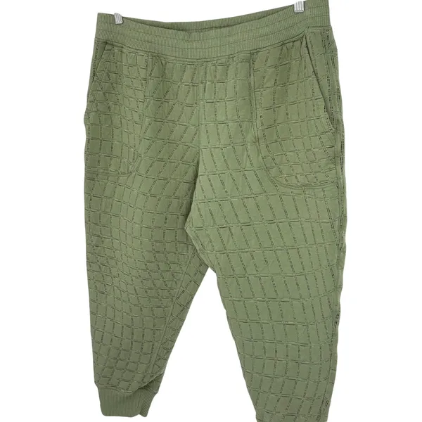 Nike Yoga Therma FIT Luxe Jogger Women 1X Reversible‎ Green Quilted Pants - Image 3