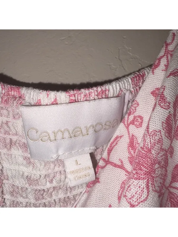 Camarosa Chelsea Pink Floral Puff Sleeve Mini Dress - Large - Image 4