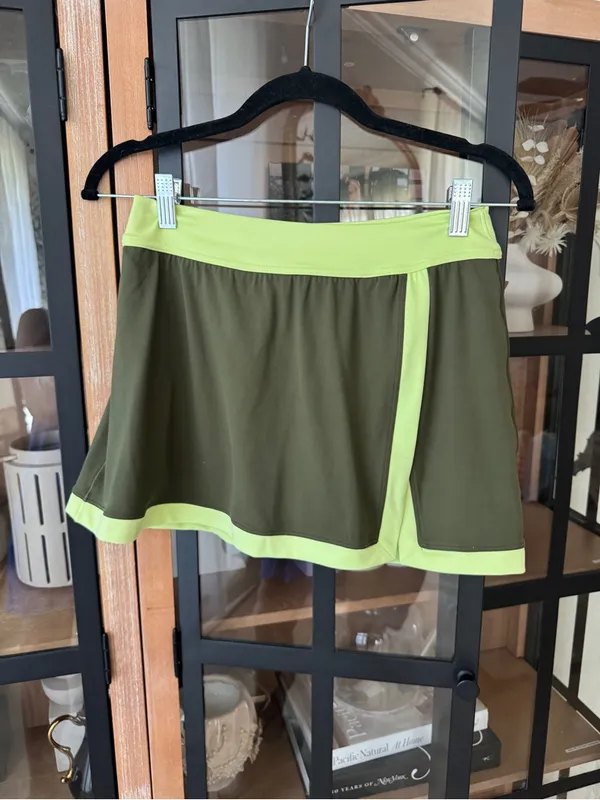 OFFLINE Aerie Real Me XTRA Colorblock Skort skirt tennis contrast military olive - Image 2