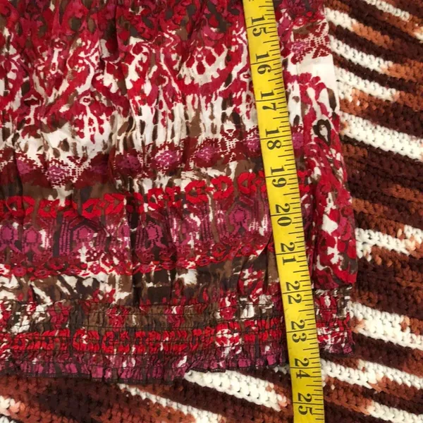 Maurice's Y2K Fairy Boho Grunge Granola Whimsical Red pink black blouse shirt top crotchet beaded square neckline short sleeve #whimsygoth #gothic - Image 8