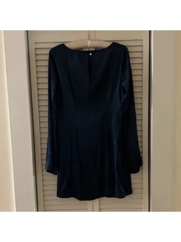 Madewell Emerald Green Satin Shift Dress XS - Image 6