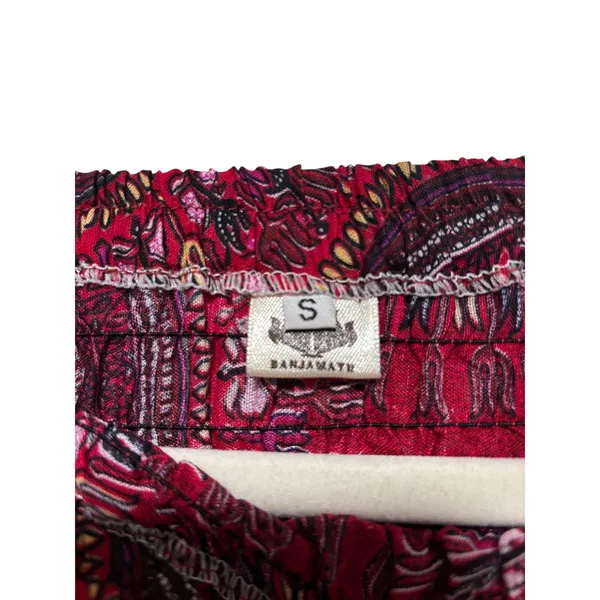 Bohemian Red Patterned Strapless Jumpsuit Small - Image 4