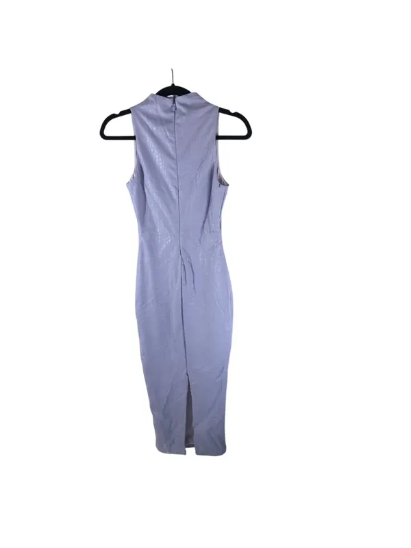 Naked Wardrobe Midi Sheath Dress Faux Leather Embossed Sleeveless Purple XS - Image 2