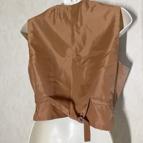 Learsi Women’s Genuine Leather Suede Vest V-Neck Barncore Cowgirl in Brown L - Image 6