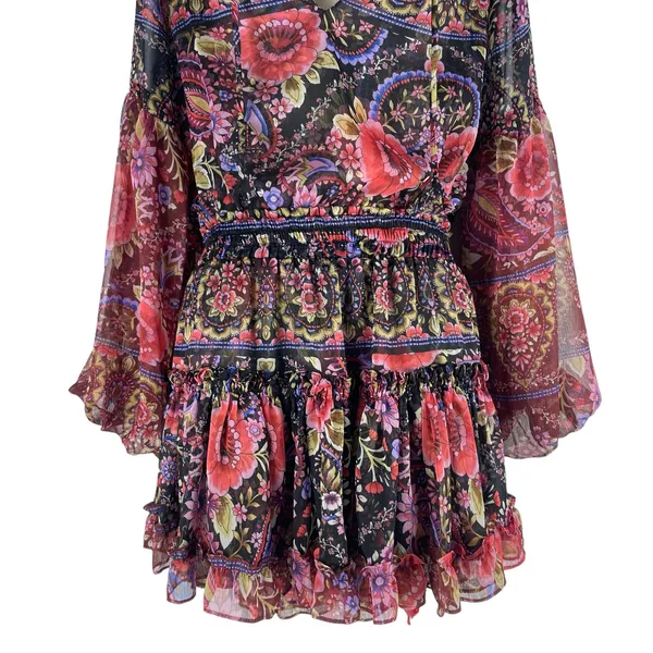 MISA Los Angelos Elisabetta Mini Dress Flora Valentina Print Size S - Image 4
