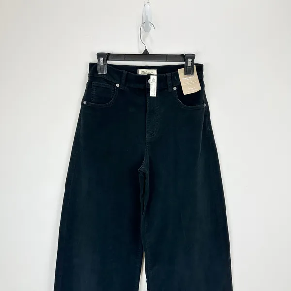 Madewell Superwide Leg Pants Corduroy Black High Rise Stretch Cotton US 25 NWT - Image 8