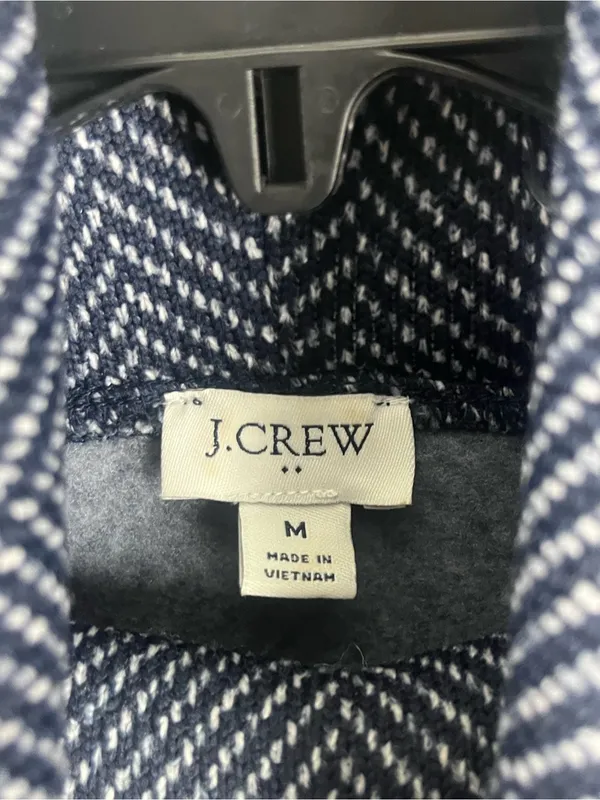 J. CREW Factory Blue Long Sleeves Funnel Neck Top Size Medium Fall Cabin Casual - Image 3