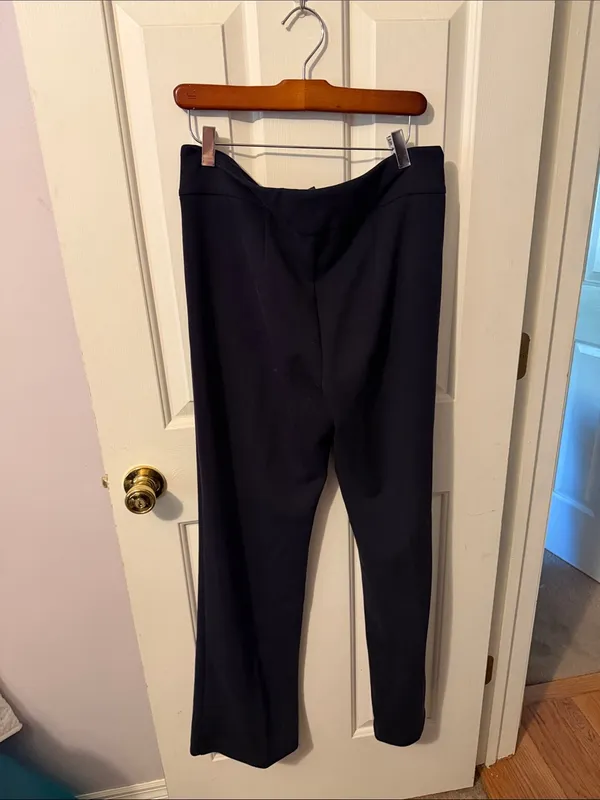 Christian Siriano Navy Wide-Leg Ponte Pants - Image 3