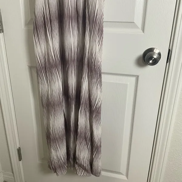 A New Day Brown & Cream Striped Maxi Dress | Boho Ikat Print Sleeveless L/XL - Image 4