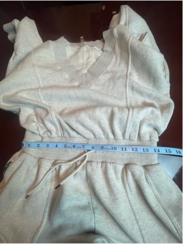 Free People Movement Intercept Romper in Heather Grey Fleece Cotton Lounge Sz M - Image 10