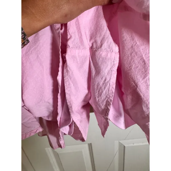 Altar'd State Clair Pink Puff Sleeve Tiered Cutout Romper Dress Womens‎ Medium - Image 4