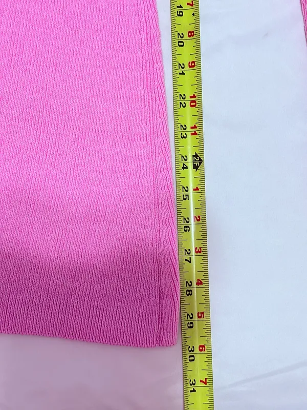 Pink Cable Knit Mock Neck Sweater & Fold-over Leggings - Image 4