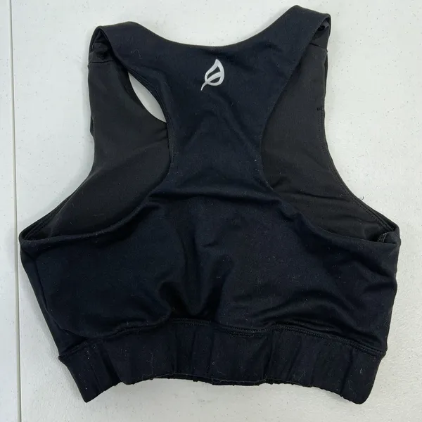 P'tula Small Sports Bra High Neck Racerback Black Activewear Gym Workout Top - Image 5