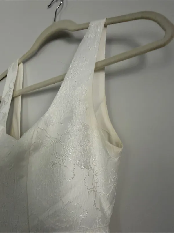 Lulus White Floral Jacquard Dress - Image 3