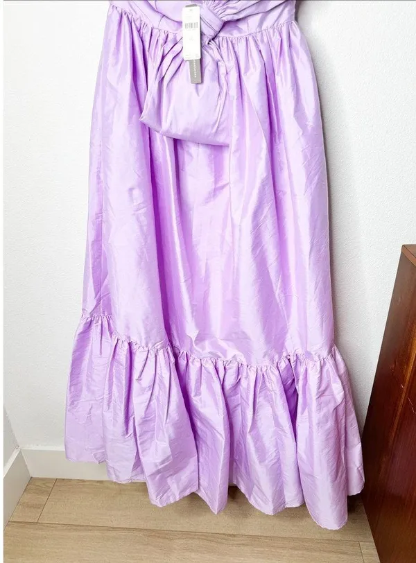 NWT Anthropologie Atsu Sally Bow One Shoulder Maxi Dress Lilac Purple XXS - Image 8