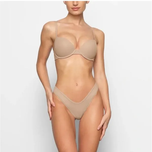 SKIMS FITS EVERYBODY PUSH-UP DEMI BRA Mica NWT 32B - Image 5
