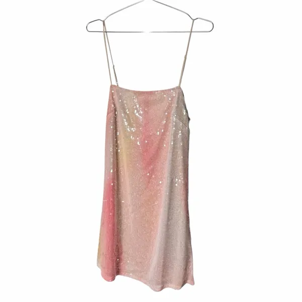 MISA Los Angeles A-Line Sequin Mini Dress Mermaid Euro Summer Ibiza Sz Medium - Image 4