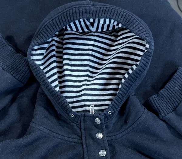 Lauren Ralph Lauren Womens XL Black Cotton Hooded Jacket Full Zip Snap Y2K - Image 10