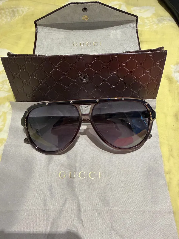Gucci GG3720/S Tortoise Aviator Sunglasses rivet vintage retro Gradient Lenses - Image 2