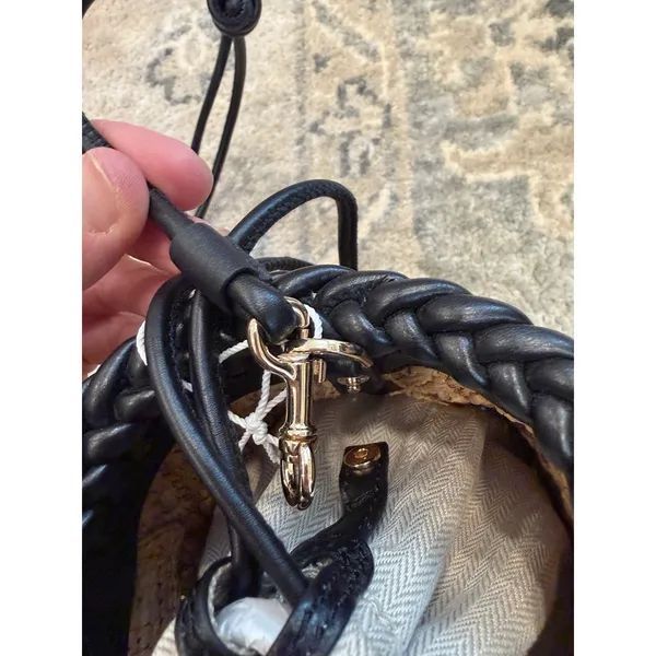 Tory Burch Emmerson Raffia Bag Cross Body Toffee Crunch NWT - Image 13