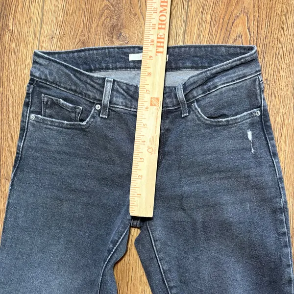 Levis 711 Skinny Jeans‎ Womens 26x28 Distressed Faded Black Denim Pants Grunge - Image 5