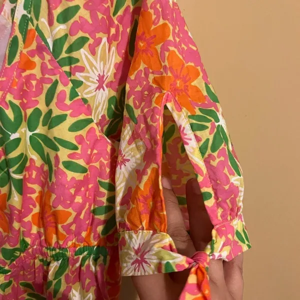Lilly Pulitzer Floral Print Babydoll Short Sleeve‎ Top - size 8 - Image 7
