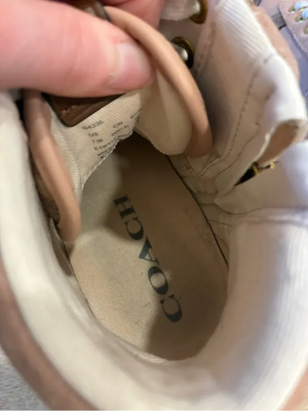 Coach Women’s G4335 High Top Sneakers Logo Signature Leather Size 7.5 - Image 8