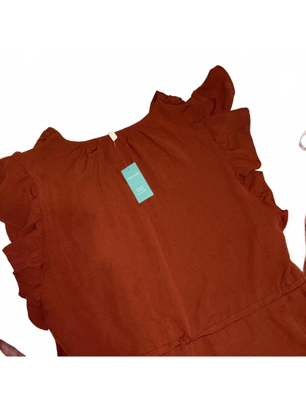 Maurices New With Tags $30 Flutter Sleeve Peplum Blouse Woman’s Medium - Image 4