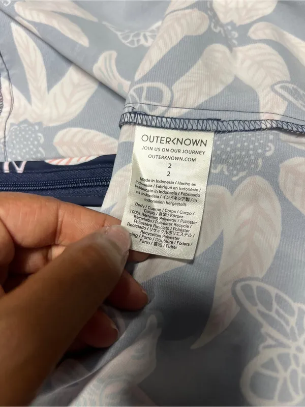 Outerknown Bailey Dress Size 2 Navy Floral Halter Ruffle Mini Dress NWT - Image 9
