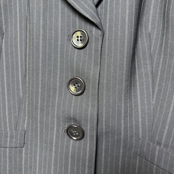 Ann Taylor Womens Blazer 14 Navy Pinstripe Italian‎ Fabric Three Button Jacket - Image 4