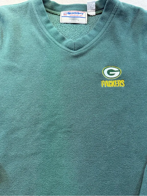 Vintage 90s Green Bay Packers Game Day Moretz Fleece Pullover Medium NFL - Image 3
