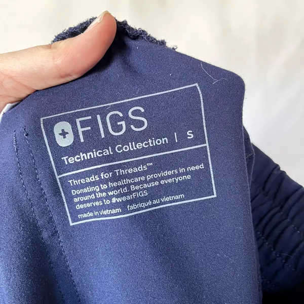 FIGS Technical collection navy high waisted wide leg pants women's S - Image 6