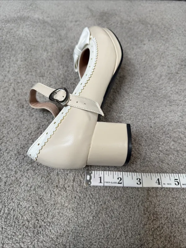 Women’s Chunky Heel Mary Jane Pumps Cute Bow Hearts Round Toe Size 10.5 NEW - Image 11