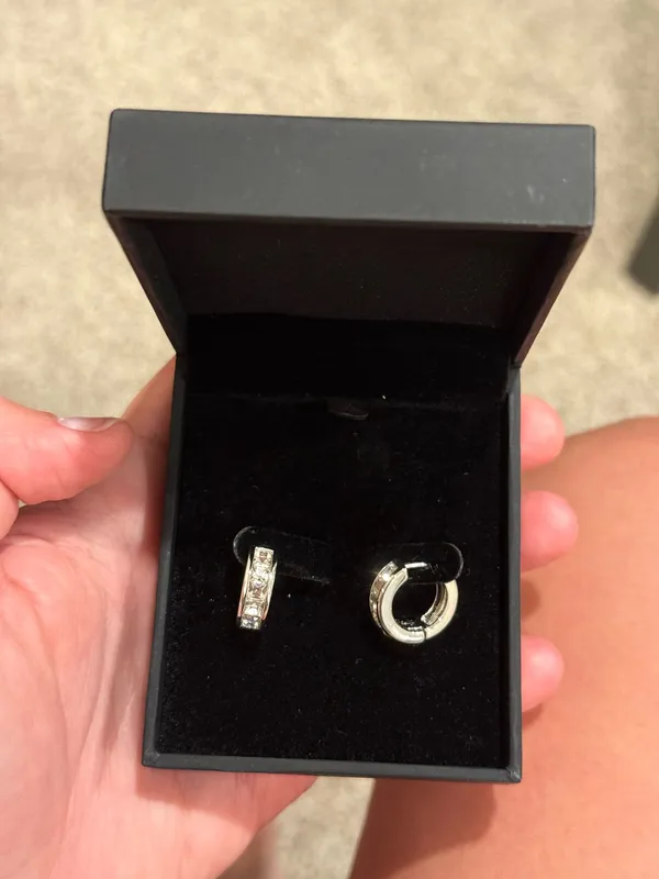 Never worn silver hoops earrings - Image 2