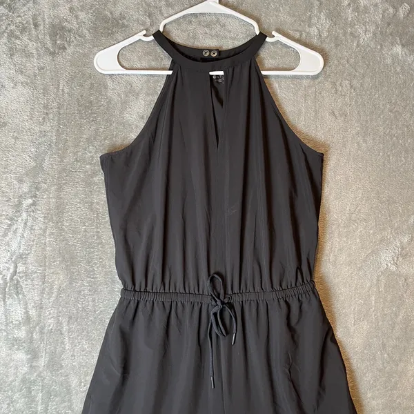 Athleta Black Sol Wide Leg‎ Romper Jumpsuit Size 2 - Image 2