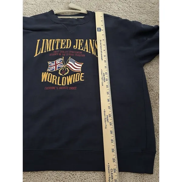 Vintage 90s Limited Jeans Worldwide Crewneck Sweatshirt Size Small - Image 8