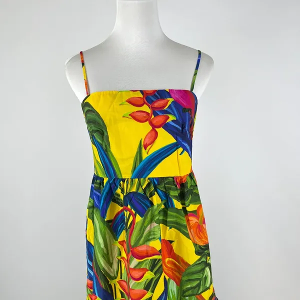 NWOT Farm Rio Cotton Bright Nature Maxi Sundress Multicolor Size L - Image 5